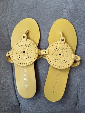 Jack Rogers light Yellow Leather Sandals